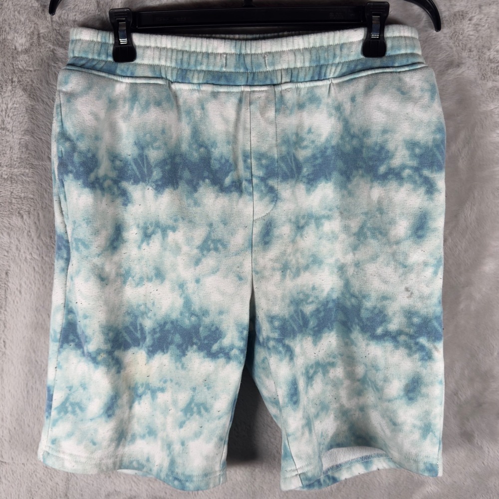 Brooklyn Cloth Tie Dye‎ Sweat Shorts Men's Size Medium Blue White Knit Casual
